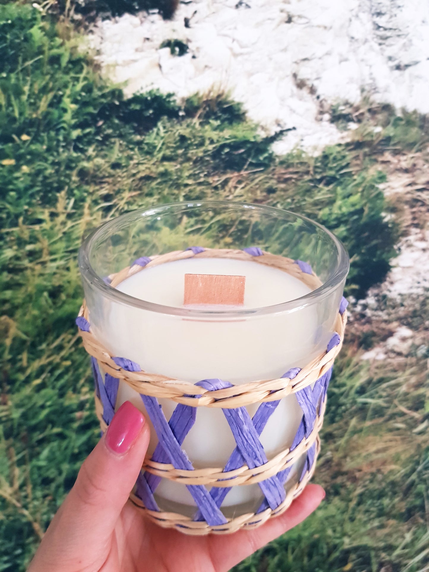 Voque Rattan Soy Candle in Lilac