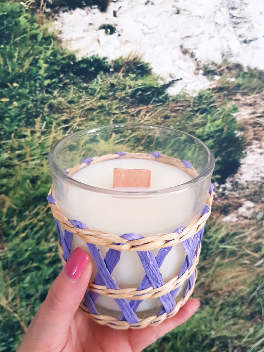 Voque Rattan Soy Candle in Lilac